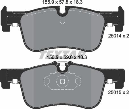 Textar 2501401 - Kit de plaquettes de frein, frein à disque cwaw.fr