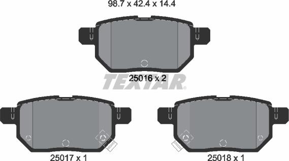 Textar 2501601 - Kit de plaquettes de frein, frein à disque cwaw.fr