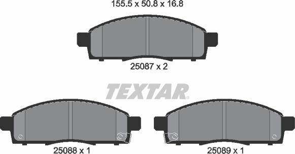 Textar 2508701 - Kit de plaquettes de frein, frein à disque cwaw.fr