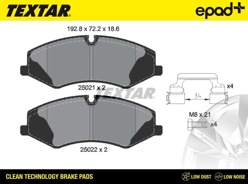 Textar 2502101CP - Kit de plaquettes de frein, frein à disque cwaw.fr