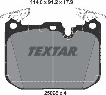 Textar 2502805 - Kit de plaquettes de frein, frein à disque cwaw.fr