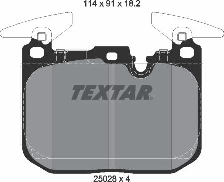 Textar 2502801 - Kit de plaquettes de frein, frein à disque cwaw.fr