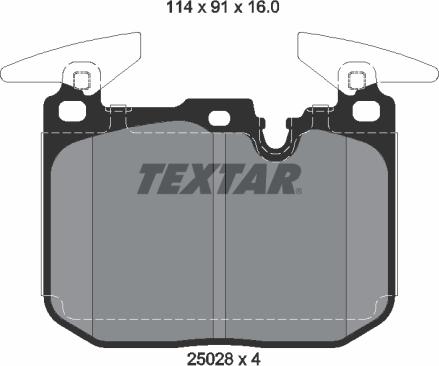 Textar 2502807 - Kit de plaquettes de frein, frein à disque cwaw.fr