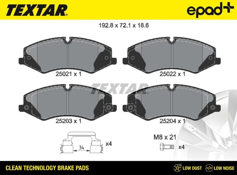 Textar 2502201CP - Kit de plaquettes de frein, frein à disque cwaw.fr