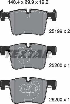 Textar 2519901 - Kit de plaquettes de frein, frein à disque cwaw.fr