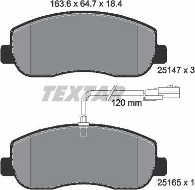 Textar 2514701 - Kit de plaquettes de frein, frein à disque cwaw.fr