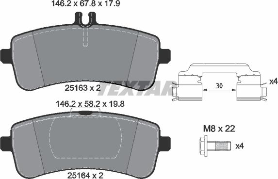 Textar 2516301 - Kit de plaquettes de frein, frein à disque cwaw.fr