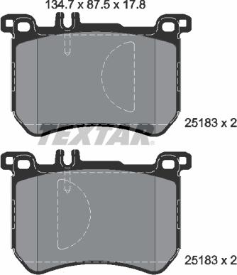 Textar 2518301 - Kit de plaquettes de frein, frein à disque cwaw.fr