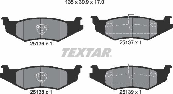 Textar 2513601 - Kit de plaquettes de frein, frein à disque cwaw.fr