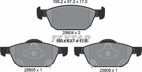 Textar 2580401 - Kit de plaquettes de frein, frein à disque cwaw.fr