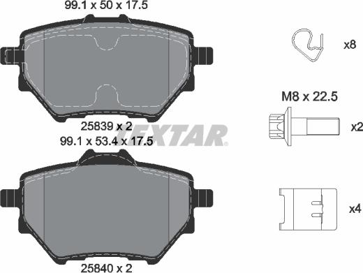 Textar 2583901 - Kit de plaquettes de frein, frein à disque cwaw.fr