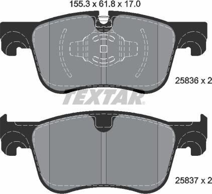 Textar 2583601 - Kit de plaquettes de frein, frein à disque cwaw.fr