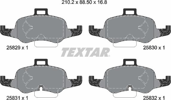 Textar 2582901 - Kit de plaquettes de frein, frein à disque cwaw.fr