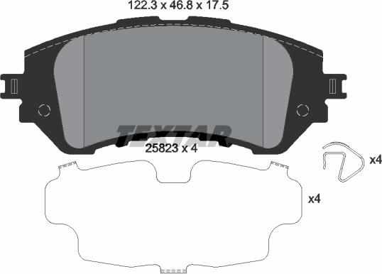 Textar 2582301 - Kit de plaquettes de frein, frein à disque cwaw.fr