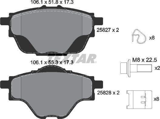 Textar 2582701 - Kit de plaquettes de frein, frein à disque cwaw.fr