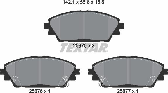 Textar 2587501 - Kit de plaquettes de frein, frein à disque cwaw.fr