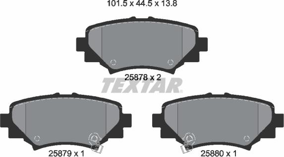 Textar 2587801 - Kit de plaquettes de frein, frein à disque cwaw.fr