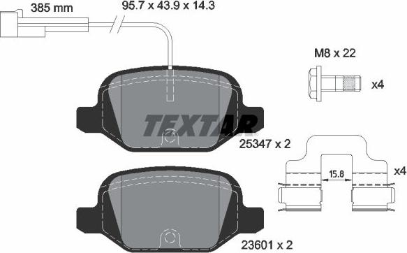 Textar 2534701 - Kit de plaquettes de frein, frein à disque cwaw.fr