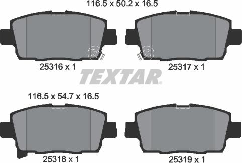 Textar 2531601 - Kit de plaquettes de frein, frein à disque cwaw.fr