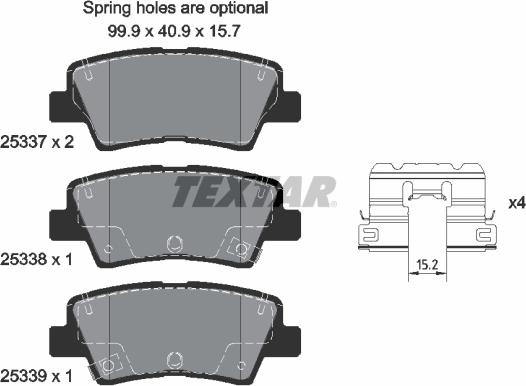 Textar 2533709 - Kit de plaquettes de frein, frein à disque cwaw.fr