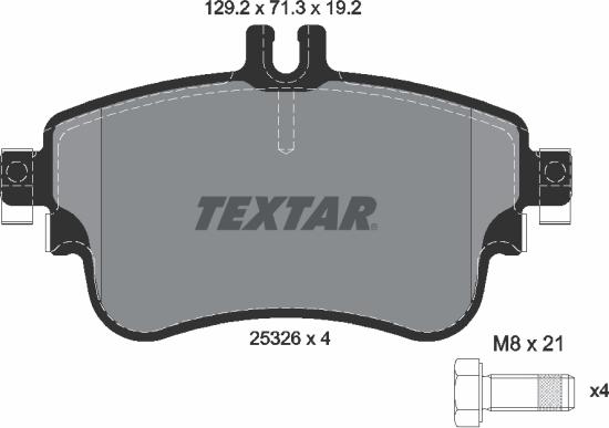 Textar 2532601 - Kit de plaquettes de frein, frein à disque cwaw.fr