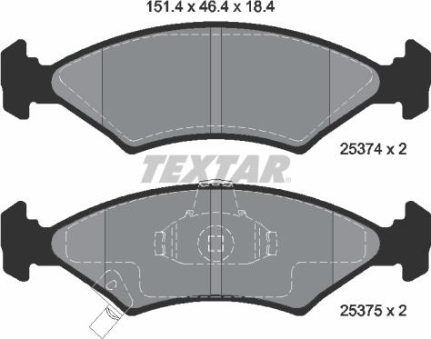 Textar 2537401 - Kit de plaquettes de frein, frein à disque cwaw.fr