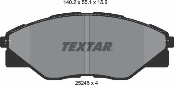 Textar 2524601 - Kit de plaquettes de frein, frein à disque cwaw.fr