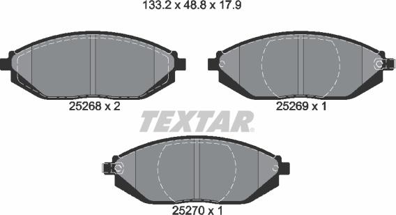 Textar 2526801 - Kit de plaquettes de frein, frein à disque cwaw.fr