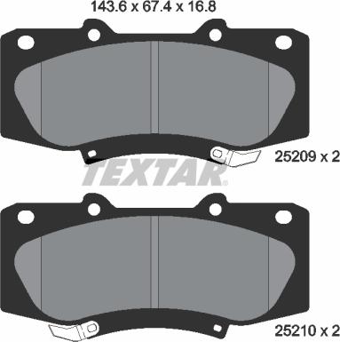 Textar 2520901 - Kit de plaquettes de frein, frein à disque cwaw.fr