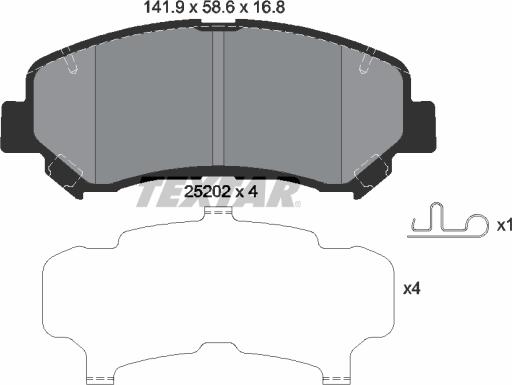 Textar 2520201 - Kit de plaquettes de frein, frein à disque cwaw.fr