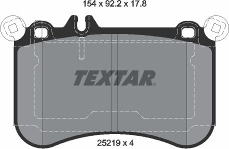 Textar 2521902 - Kit de plaquettes de frein, frein à disque cwaw.fr