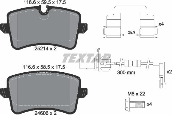 Textar 2521401 - Kit de plaquettes de frein, frein à disque cwaw.fr