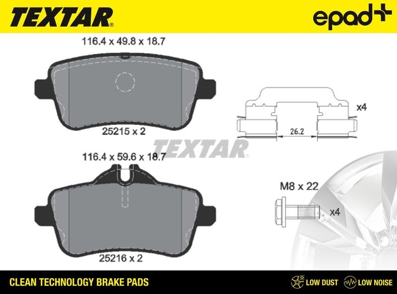 Textar 2521501CP - Kit de plaquettes de frein, frein à disque cwaw.fr