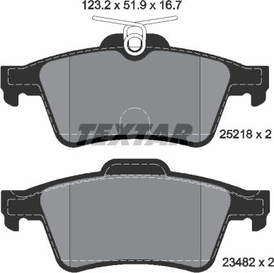 Textar 2521801 - Kit de plaquettes de frein, frein à disque cwaw.fr