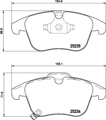 Textar 2523501 - Kit de plaquettes de frein, frein à disque cwaw.fr