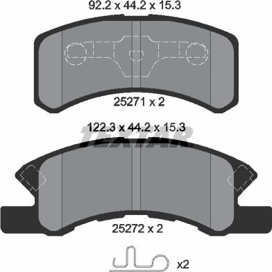 Textar 2527101 - Kit de plaquettes de frein, frein à disque cwaw.fr