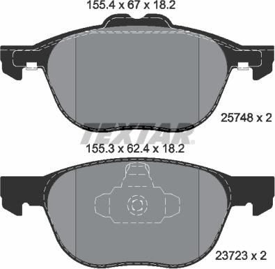 Textar 2574801 - Kit de plaquettes de frein, frein à disque cwaw.fr