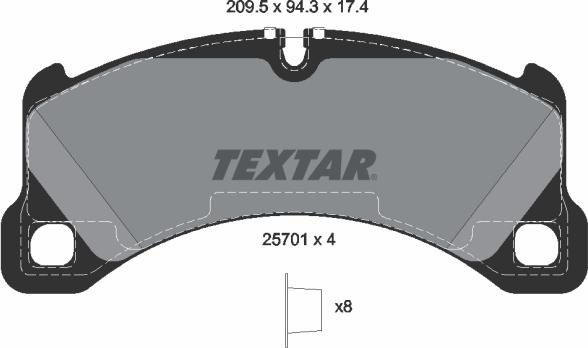 Textar 2570101 - Kit de plaquettes de frein, frein à disque cwaw.fr