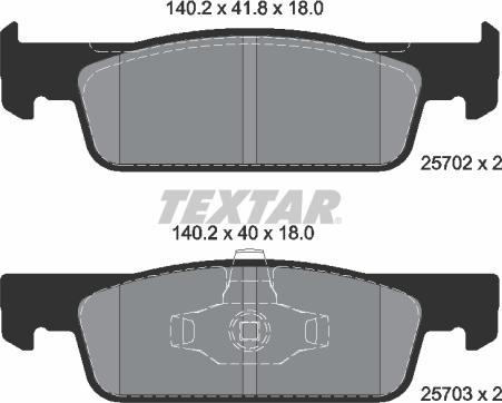 Textar 2570201 - Kit de plaquettes de frein, frein à disque cwaw.fr