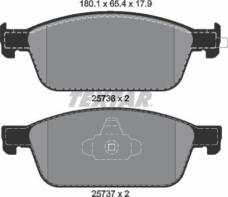 Textar 2573601 - Kit de plaquettes de frein, frein à disque cwaw.fr