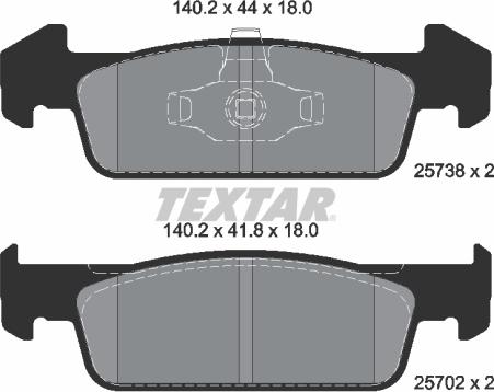 Textar 2573801 - Kit de plaquettes de frein, frein à disque cwaw.fr