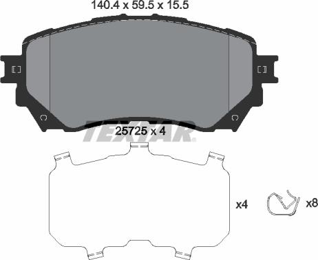 Textar 2572501 - Kit de plaquettes de frein, frein à disque cwaw.fr