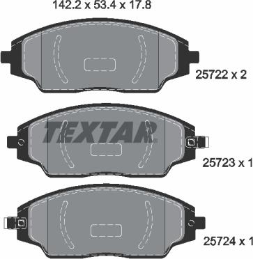 Textar 2572201 - Kit de plaquettes de frein, frein à disque cwaw.fr