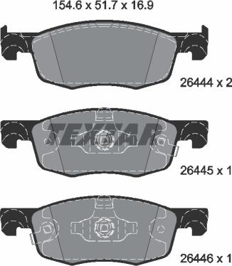 Textar 2644401 - Kit de plaquettes de frein, frein à disque cwaw.fr