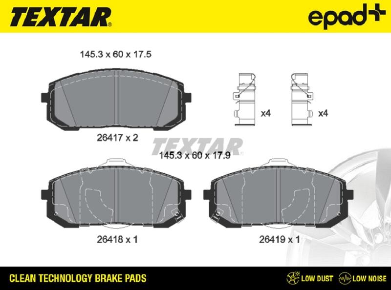 Textar 2641701CP - Kit de plaquettes de frein, frein à disque cwaw.fr