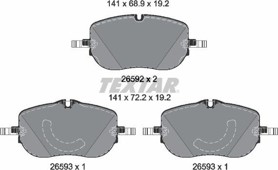 Textar 2659201 - Kit de plaquettes de frein, frein à disque cwaw.fr