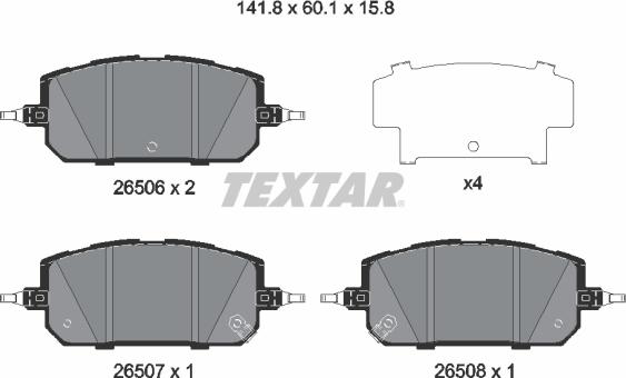 Textar 2650601 - Kit de plaquettes de frein, frein à disque cwaw.fr