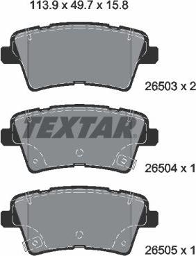 Textar 2650301 - Kit de plaquettes de frein, frein à disque cwaw.fr