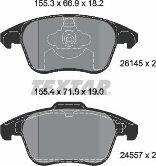 Textar 2614501 - Kit de plaquettes de frein, frein à disque cwaw.fr