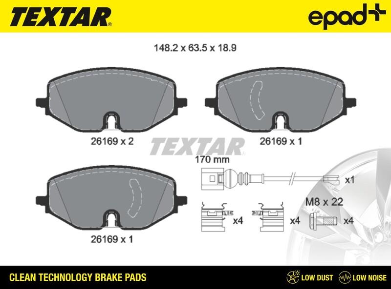 Textar 2616901CP - Kit de plaquettes de frein, frein à disque cwaw.fr